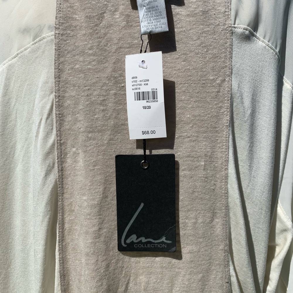 NWT Lane Collection dolman sleeve linen top cream size 18/20 - Picture 5 of 6